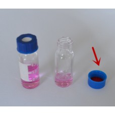 PP Blue screw Cap for 2ml glass vial(#BN1283H),6mm dia.,septa liner nature PTFE/Silicone