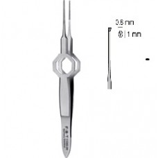 Octagon forceps 1:2 straight 9.5cm tips 0.8x0.5mm
