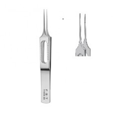 Suture Tying forceps,delicate,9cm,straight,tips 0.40x0.30mm,1x2 Teeth