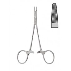 Olson-Hegar TC Needle Holder serrated 12.5cm(with scissors),left handed,clamp x tip 6x1.5mm