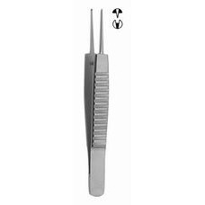 Bonn Micro Iris Forceps Straight 1x2 Teeth with guide pin,7cm