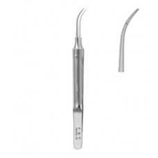 Suture Tying forceps,smooth jaws,curved,Clamping Length 5.5mm,tips 0.35x0.35mm,round handles