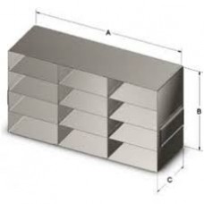 Freezer rack universal Horizontal type for 12 5cm freeze boxes,4 layers;S.S.