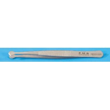 Round flat tips forceps,Tip diameter 6.6mm,straight,smooth,length 115mm