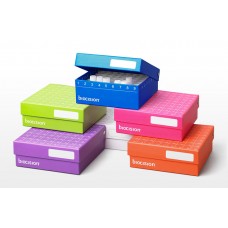 Cardboard freeze box 2 inch(5cm) for 81 1.0-2.0ml microtubes,Hinged,Laminated,Purple,LN2 vapor