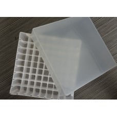 P.P. freeze box for 81 1.5-2.0ml microtubes,Natural&transparent,seperated lid