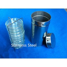 Round rack/sterilization cylinder for petri dish 90mm diameter 10-place stainless steel