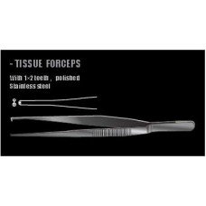Standard Forceps straight serrated 16cm blunt ends
