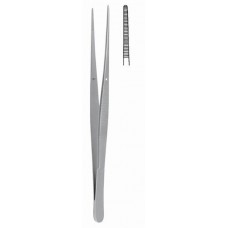 Taylor forceps straight serrated 17cm,with pin guide,holding smooth edges