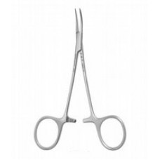Fine Hemostat,Curved 12cm,smooth,Tip Width 1.0mm,Clamping length  19mm