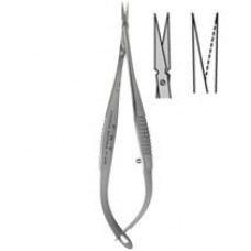 Vannas Scissors with Microserration Curved tip 0.1 Cutting Edge: 5mm