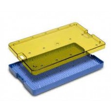 Rectangular plastic sterilization box with silicone mat LXWXH: 254x152x19mm,one layer