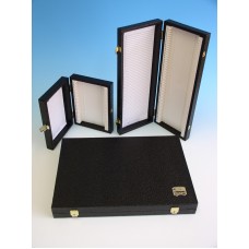 Slide storage box for 100 slides,with hinged-lid,Black wooden frame(up to 2mm thick slide)