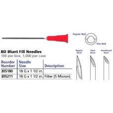 Stainless steel, blunt FILTER 5um tip, hypodermic needle standard luer,18g x1.5