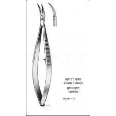 Castroviejo spring Scissors curved on side 10cm sh/sh