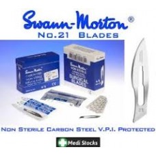 Surgical blades (scalpel) #21 sterile ind. Wrap w/o handle