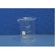 Beaker 25ml Borosilicate low form,spout & printed graduation