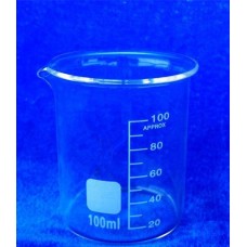 Beaker 100ml Borosilicate low form,spout & printed graduation