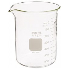 Beaker 800 ml Borosilicate low form,spout & printed graduation