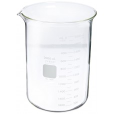 Beaker 2 liter Borosilicate low form,spout & printed graduation
