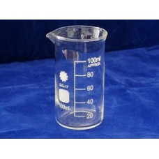 Beaker 100ml Borosilicate high form,spout & printed graduation