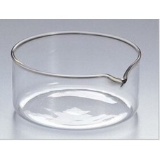 Crystallization dish glass(pyrex) with a spout,w x h 100x50mm