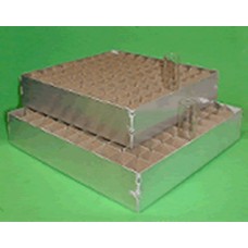 Trays for 100 Drosophila Vial(WIDE)/6oz bottles Aluminum,Autoclavable,29.2x29.2x5.7cm