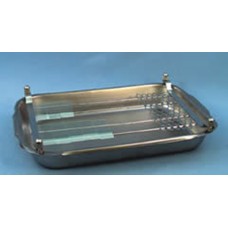 Slide Staining Tray and Rack, stainless steel, for 22 slides and 10 cover glasses
