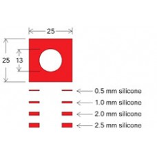 Press to seal Red silicone/adhesive sheet 2 mm