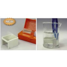 Wash-N-Dry holder for 10 c. glass 18-25mm dia/square 18-24mm,autoclavable PP,100ml beaker