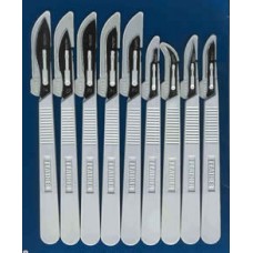Surgical blades (scalpel) #11 sterile ind. Wrap with plastic handle Feather's brand