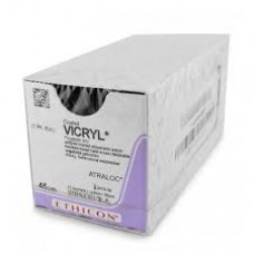 Ethicon Vicryl, 4/0 absorbable suture, braided, violet, 16mm conv cut 3/8, 75cm